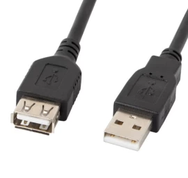 Cable Lanberg CA-USBE-10CC-0018-BK (USB 2.0 M - USB 2.0 F; 1,8m; black color)
