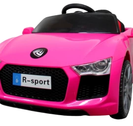Cabrio B4 Pink Akumuliatorinė Transporto Priemonė, Vaikiškas Nuotolinio Valdymo Pultelis, Odinis