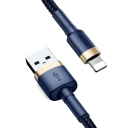 Cafule Usb-a - Iphone Lightning 2.4a Qc 3.0 Kabelis 1 M - Mėlynai Auksinis