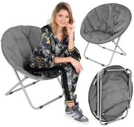 Camping Seat Moon 82x68x79cm Dark Grey Enero Camp
