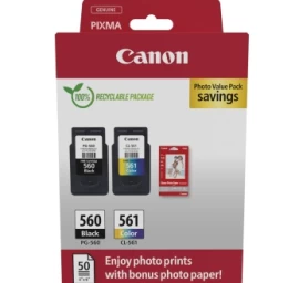 Canon CRG PG-560/CL-561 + Photo Paper Value Pack (3713C008) Rašalinių kasečių komplektas, BK/CMY