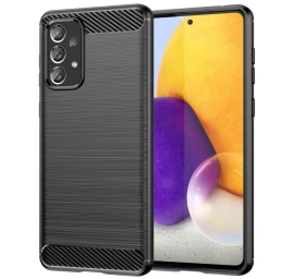 Carbon Case Lankstus Dėklo Dangtelis Samsung Galaxy A73 Juodas