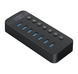 Centratorius Ct2u3-7ab Su 7x Usb-a Jungikliais - Juodas