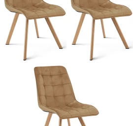 Cieza Kėdė - Rudas Aksomas / ąžuolinės Kojos X 3