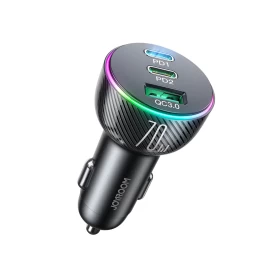 Cigarečių žiebtuvėlio Automobilinis įkroviklis Su 3 Usb Prievadais Ir 2x Usb-c 70w - Juodas