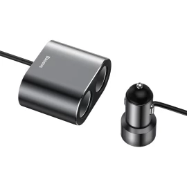 Cigaretės žiebtuvėlio Lizdas Platintuvas įkroviklis 2x Usb 3.1a 17w Juodas