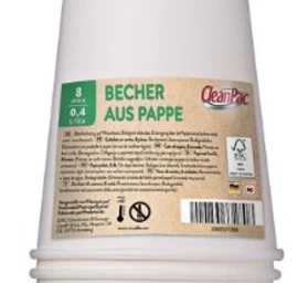 Cleanpac, Popierinis Puodelis, 0,4 L, 8 Vnt. (vokietijos Produktai).