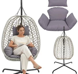 Cocoon Pakabinamas Fotelis Su Rėmu 195 Cm šviesiai Pilkas 120 Kg