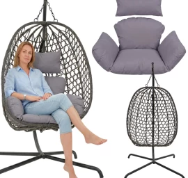 Cocoon Pakabinamas Fotelis Su Rėmu 195 Cm Tamsiai Pilkas 120 Kg