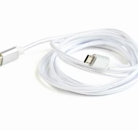 Cotton braided Micro    USB cable/1.8m/silver
