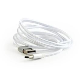 Cotton braided USB Type C cable/1.8m/silver