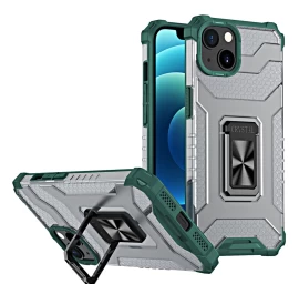 crystal Ring Case Hibridinis šarvuotas Dėklas Su Magnetiniu Laikikliu iphone 12 Mini, žalias