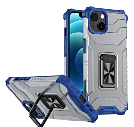Crystal Ring Case šarvuotas Hibridinis Dėklas + Magnetinis Laikiklis Iphone 12 Mini Mėlynas