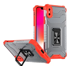 Crystal Ring Case šarvuotas Hibridinis Dėklas + Magnetinis Laikiklis Iphone Xs Max Raudonas