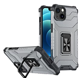 Crystal Ring Case šarvuotas Hibridinis Korpuso Dangtelis + Magnetinis Laikiklis Iphone 12 Mini Juodas