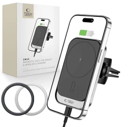 Cw19 Magnetinis Automobilinis Laikiklis Išmaniesiems Telefonams Su magsafe 15 W Grotelių įkrovikliu - Juodas