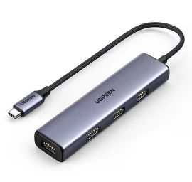Dalytuvas Hub Usb-c į 4x Usb 3.2 Silver