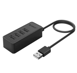 Dalytuvas-koncentratorius W5p-u2-100 4x Usb-a Microusb 5v 1 M - Juodas