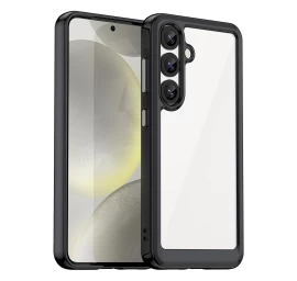 Dangtelis samsung Galaxy S25 Edge Su Lanksčiu Rėmeliu outer Space Case - Juodas