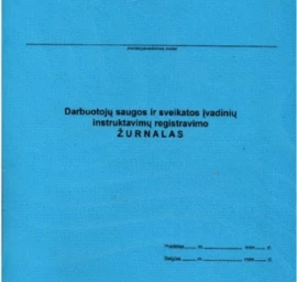 Darbuotojų saugos ir sveikatos įvadinių instruktavimų registracijos žurnalas A4, vertikalus, 10 lapų