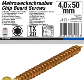 Daugiafunkciniai varžtai | T-Star (Torx) T20 | 4,0 x 50 mm | 125 vnt. (80995)