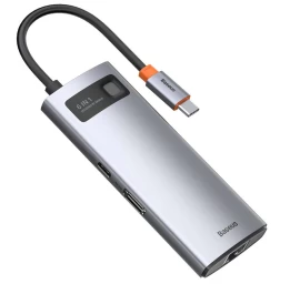 Daugiafunkcinis 6-in-1 Usb Usb-c Pd Hdmi 3x Usb 3.2 Rj45 Pilkos Spalvos