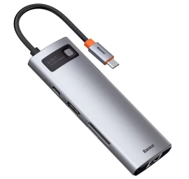 Daugiafunkcinis 8in1 Usb Usb-c Pd Hub 100w Hdmi Sd Ir Microsd Kortelių Skaitytuvas 3x Usb 3.2 Rj45 Pilka Daugiafunkcinis 8in1 Usb Usb-c Pd Hub 100w Hdmi Sd Ir Microsd Kortelių Skaitytuvas 3x Usb 3.2 Rj45 Pilka