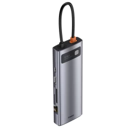 Daugiafunkcinis Hub'as 9in1 Usb-c 3xusb 3.2 Pd Vga Full Hd Hdmi 4k Tf Ir Sd Kortelių Skaitytuvas Rj45 Pilkas Daugiafunkcinis Hub'as 9in1 Usb-c 3xusb 3.2 Pd Vga Full Hd Hdmi 4k Tf Ir Sd Kortelių Skaitytuvas Rj45 Pilkas