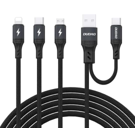 Daugiafunkcinis Kabelis Usb-a Usb-c į lightning Usb-c Microusb 66w - Juodas