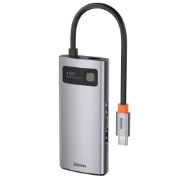 Daugiafunkcinis Usb-c Daugiafunkcinis šakotuvas 4-in-1 Metal Gleam Usb-c į Usb-c Power Delivery Hdmi Usb 3.2 Usb 2.0