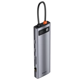 Daugiafunkcinis Usb-c Prievadų Replikatorius Hub Metal Gleam 11in1 Pilkos Spalvos