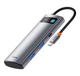Daugiafunkcinis Usb Hub 7in1 C Tipo Hdmi Tf Kortelių Skaitytuvas Pd Pilkas