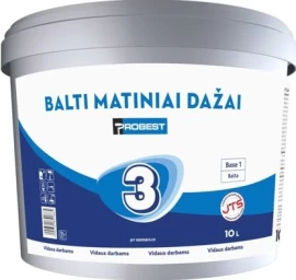 Dažai PROBEST 3, 10l balta sp. matiniai