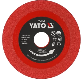 Deimantinis pjovimo diskas | stiklas, plytelės | 115 mm X 1.0 X 22,23 mm (YT-59940)