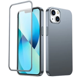 Dėklas iphone 13 Nugarėlei Ir Priekiui + Grūdintas Stiklas, Pilkas