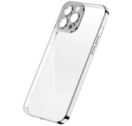 Dėklas iphone 13 Pro Dėklas Su Metaliniu Sidabro Rėmeliu