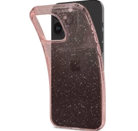 Dėklas iphone 15 Pro Max Su Skystųjų Kristalų Blizgučiais - Rožinis Skaidrus