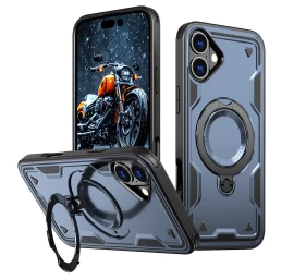 Dėklas iphone 16 Hybrid Armor Trendy Magsafe - Mėlynas