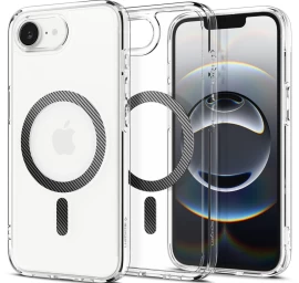 Dėklas iphone 16e Anglies Pluošto Itin Hibridinis magsafe Dėklas - Skaidrus