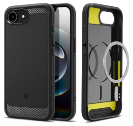 Dėklas iphone 16e Rugged Armor Magsafe - Juodas