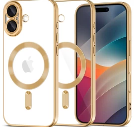 Dėklas iphone 17 Magflex Magsafe - Skaidrus Auksinis