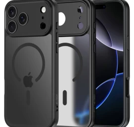 Dėklas iphone 17 Pro Max Basicmag Magsafe - Matinės Juodos Spalvos