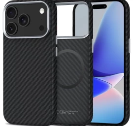 Dėklas iphone 17 Pro Max Ion Carbon Magsafe - Pilkas/juodas