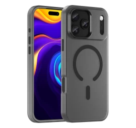 Dėklas iphone 17 Pro Max Magnetinis Abrazyvinis magsafe - Matinės Juodos Spalvos