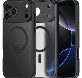 Dėklas iphone 17 Pro Max Magsafe Basicmag - Matinės Juodos Spalvos