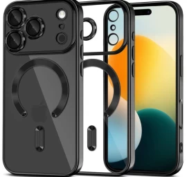 Dėklas iphone 17 Pro Max Magsafe Magflex - Skaidrus, Juodas