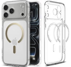 Dėklas iphone 17 Pro Max Ultra Hybrid Magsafe - Skaidrus Auksinis