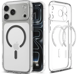 Dėklas iphone 17 Pro Max Ultra Hybrid Magsafe - Skaidrus Pilkas