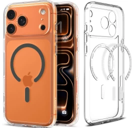 Dėklas iphone 17 Pro Ultra Hybrid Magsafe - Skaidrus Pilkas