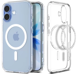 Dėklas iphone 17 Ultra Hybrid Magsafe - Skaidrus Ir Baltas